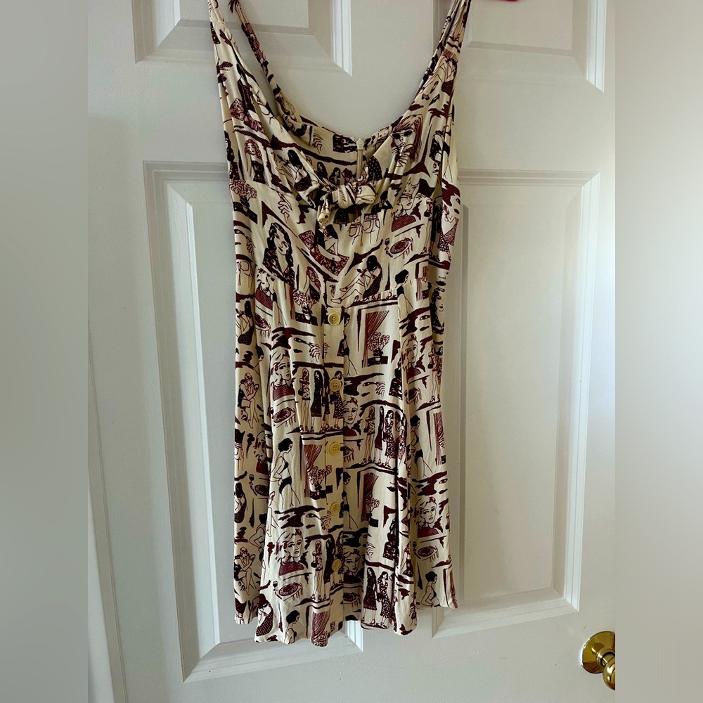 Reformation mini dress in rare burgundy and white print like new